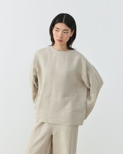 Keten Kimono Bluz Natural 