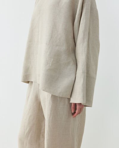 Keten Kimono Bluz Natural - Aybikestil (1)