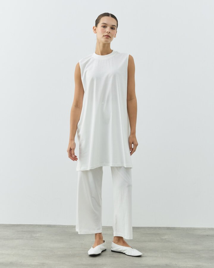 Kolsuz Uzun Tshirt Ekru - Aybikestil (1)