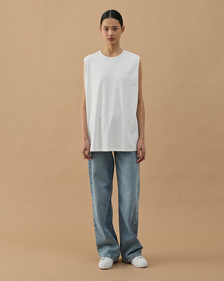 Kolsuz Uzun Tshirt Ekru - Aybikestil (1)