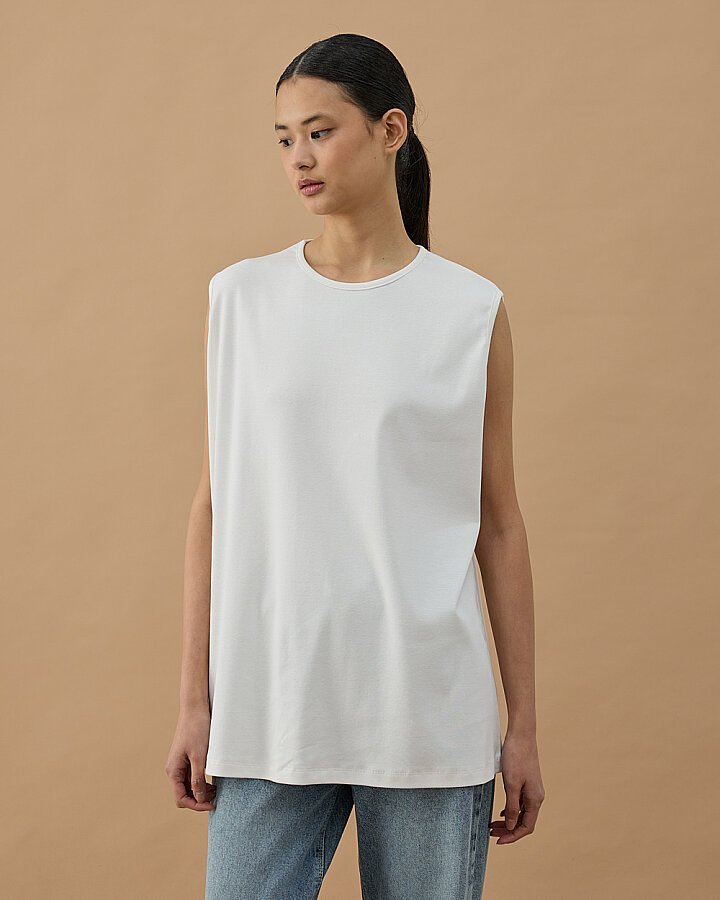 Kolsuz Uzun Tshirt Ekru - Aybikestil (1)