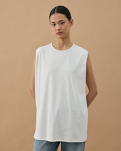 Kolsuz Uzun Tshirt Ekru 