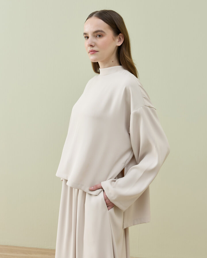 Krep Basic Bluz Bej - Aybikestil