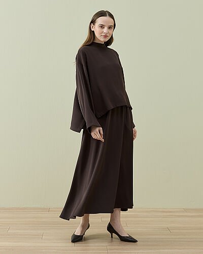 Krep Basic Bluz Kahve - Aybikestil (1)