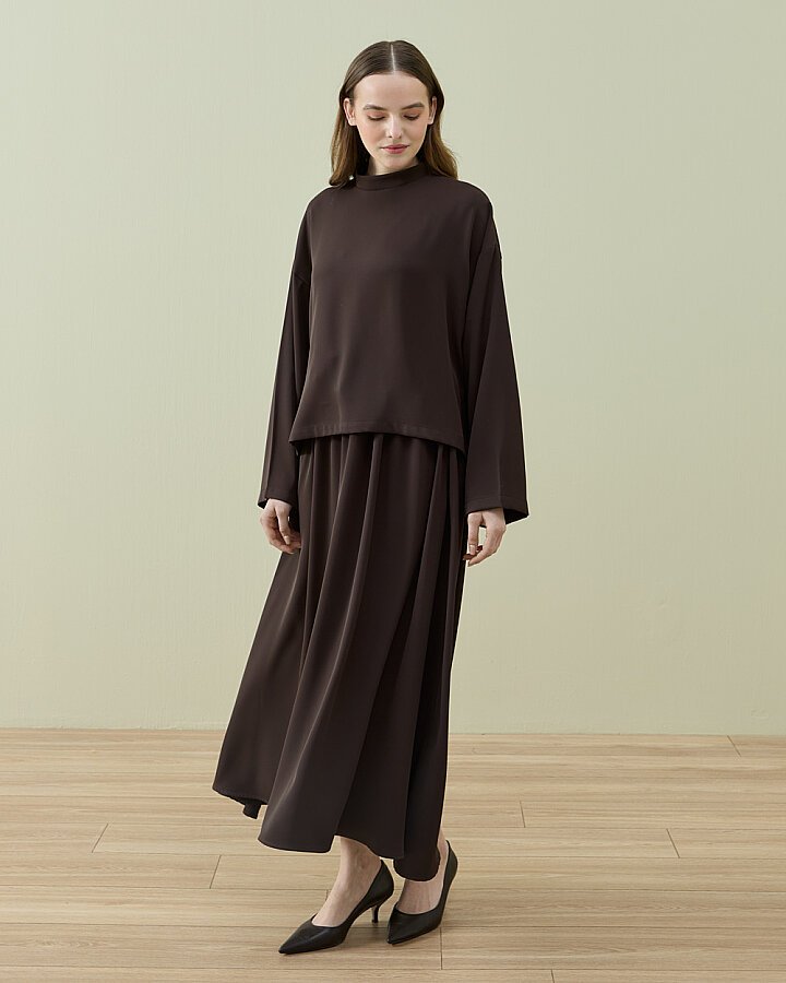 Krep Basic Bluz Kahve - Aybikestil (1)