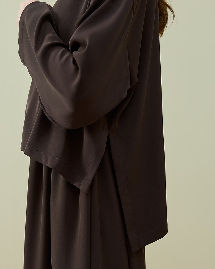 Krep Basic Bluz Kahve - Aybikestil (1)