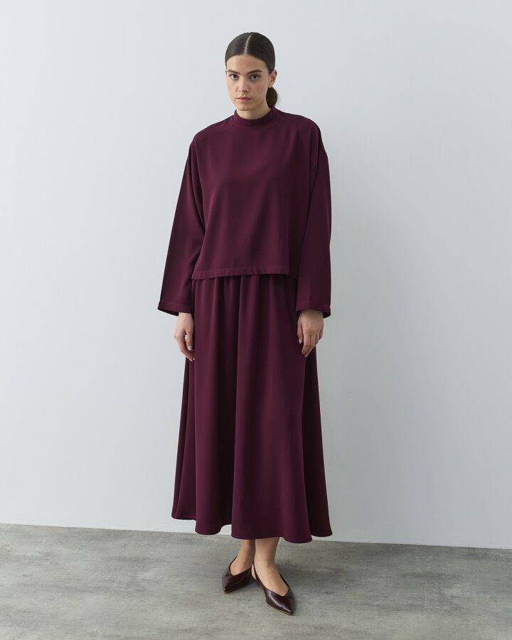 Krep Basic Bluz Mürdüm - Aybikestil (1)