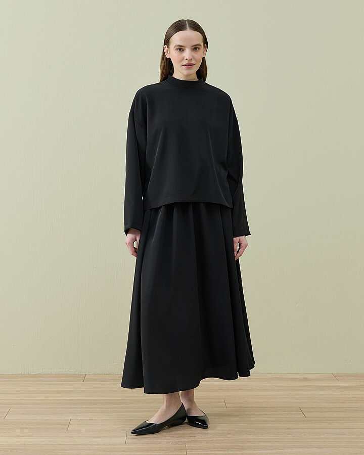 Krep Basic Bluz Siyah - Aybikestil (1)