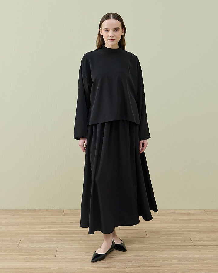 Krep Basic Bluz Siyah - Aybikestil (1)