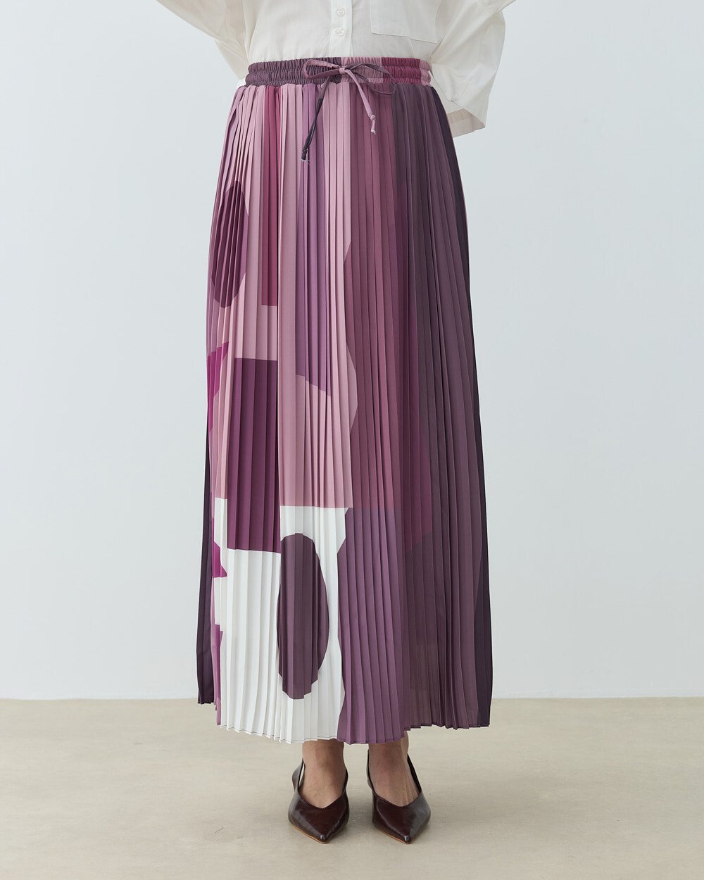 Krep Desenli Pilise Etek Galaxy - Aybikestil