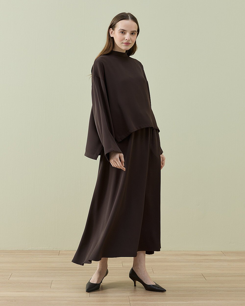 Krep Etekli Takım Kahve - Aybikestil