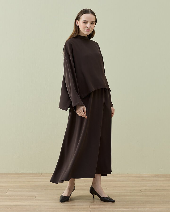 Krep Etekli Takım Kahve