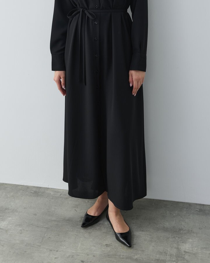 Krep Gömlek Elbise Siyah - Aybikestil (1)