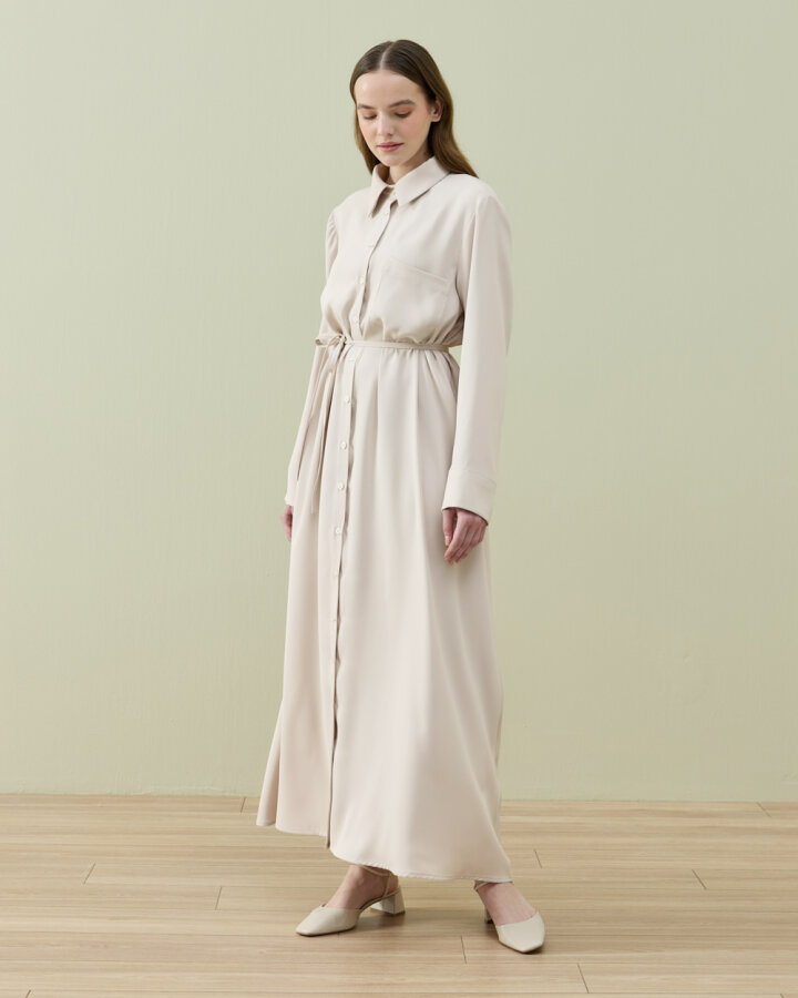 Krep Gömlek Elbise Taş - Aybikestil (1)