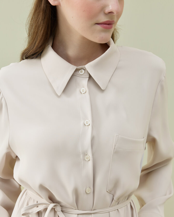 Krep Gömlek Elbise Taş - Aybikestil (1)