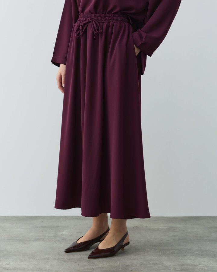 Krep Kloş Vol Etek Mürdüm - Aybikestil (1)