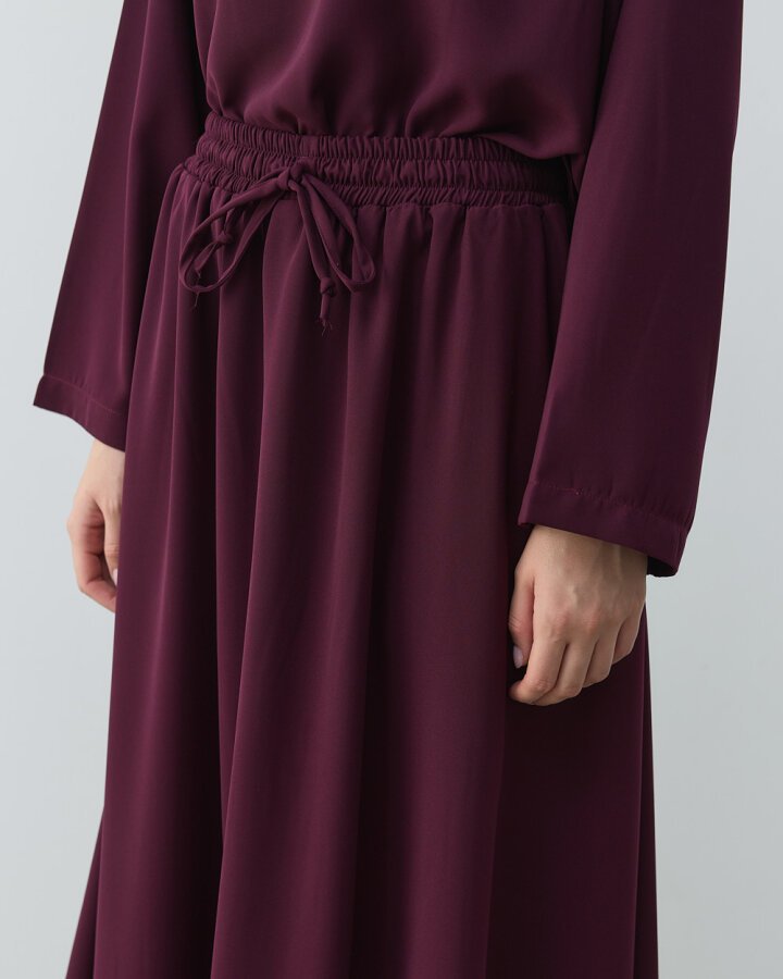 Krep Kloş Vol Etek Mürdüm - Aybikestil (1)