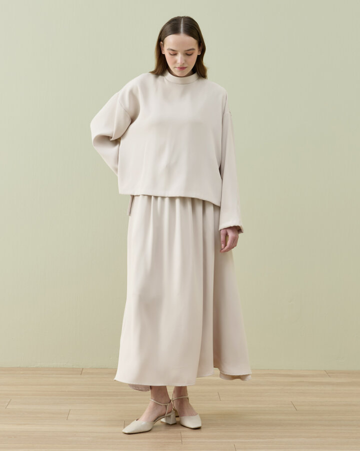 Krep Kloş Vol Etek Taş - Aybikestil (1)