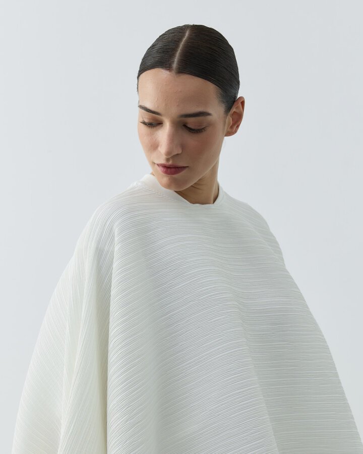 Limited Edition Krinkıl Pilise Pelerin Bluz Beyaz - Aybikestil (1)