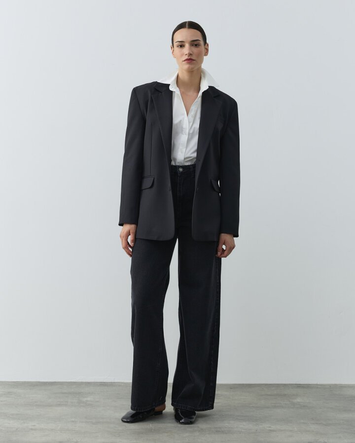 Oversize New Blazer Ceket Siyah - Aybikestil (1)