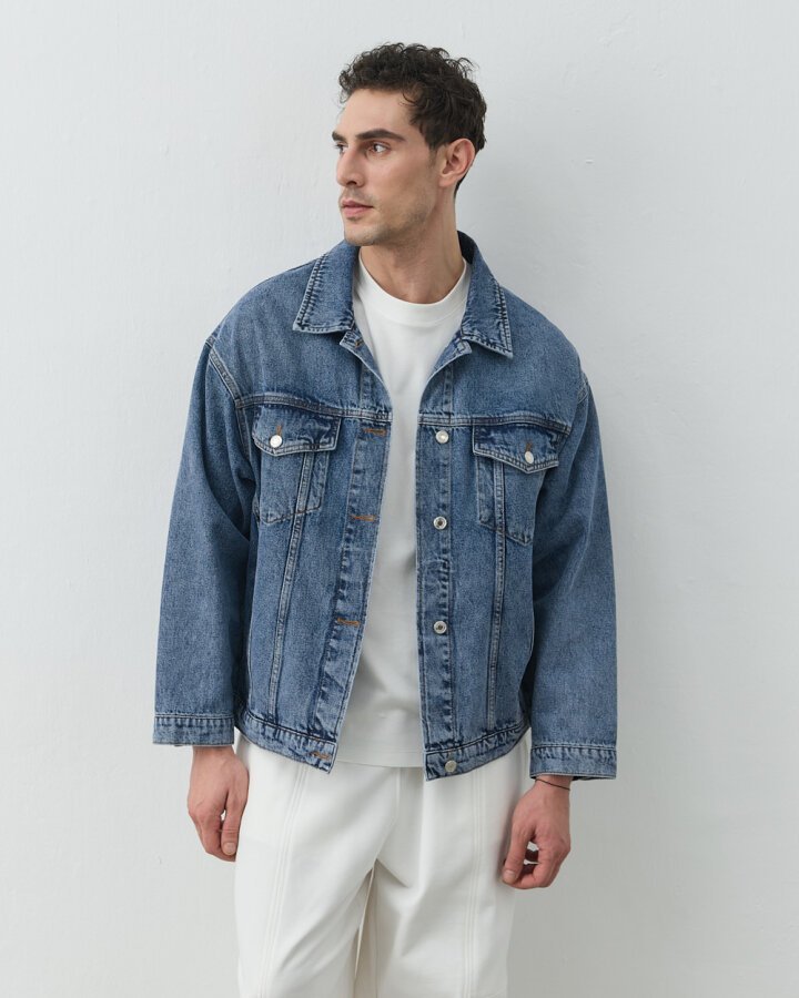 Oversize Unisex Jean Ceket Çift Seti Açık Mavi - Aybikestil (1)