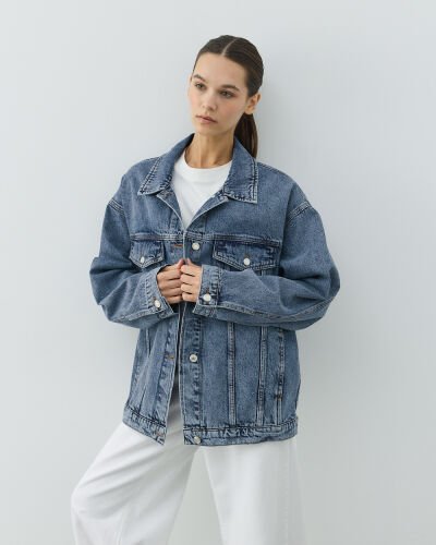 Oversize Unisex Jean Ceket Çift Seti Açık Mavi - Aybikestil (1)