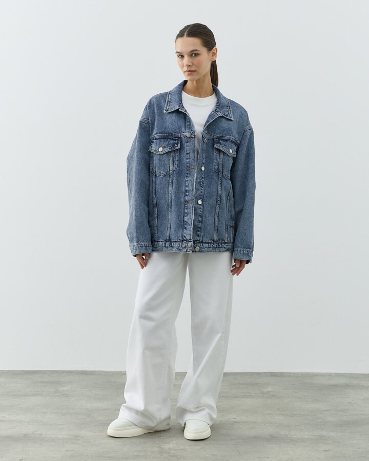 Oversize Unisex Jean Ceket Çift Seti Açık Mavi - Aybikestil (1)