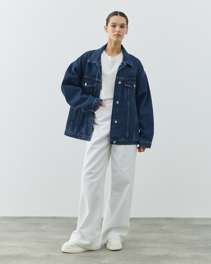 Oversize Unisex Jean Ceket Çift Seti Mavi - Aybikestil (1)