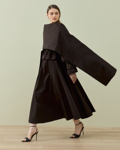 Paper Gabardin Atkılı Mini Trençkot Acı Kahve - Aybikestil