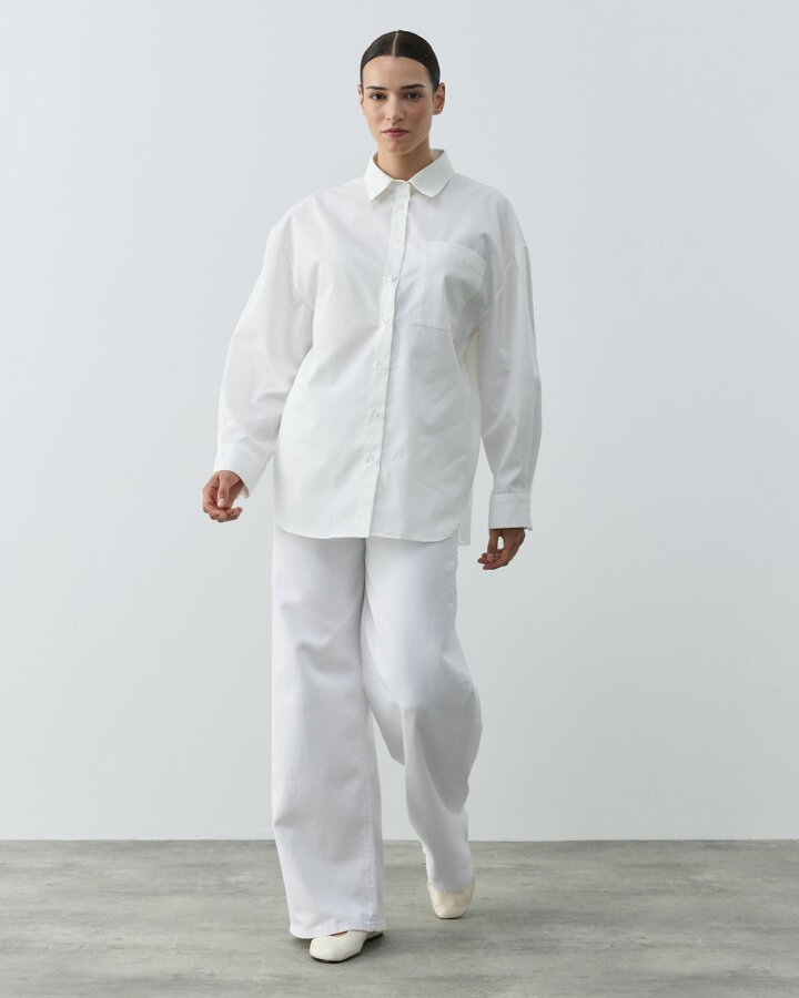 Paper Gabardin Basic Must Gömlek Ekru - Aybikestil (1)