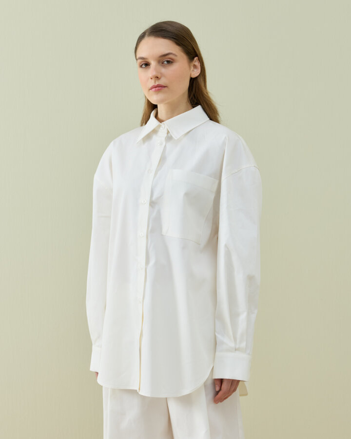 Paper Gabardin Basic Must Gömlek Ekru - Aybikestil