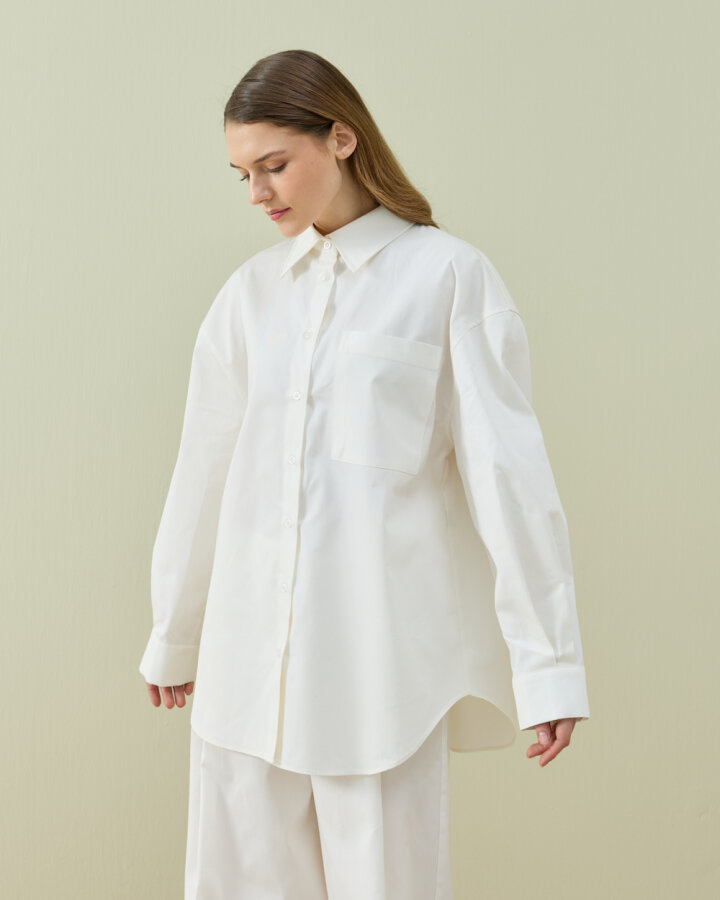 Paper Gabardin Basic Must Gömlek Ekru - Aybikestil (1)