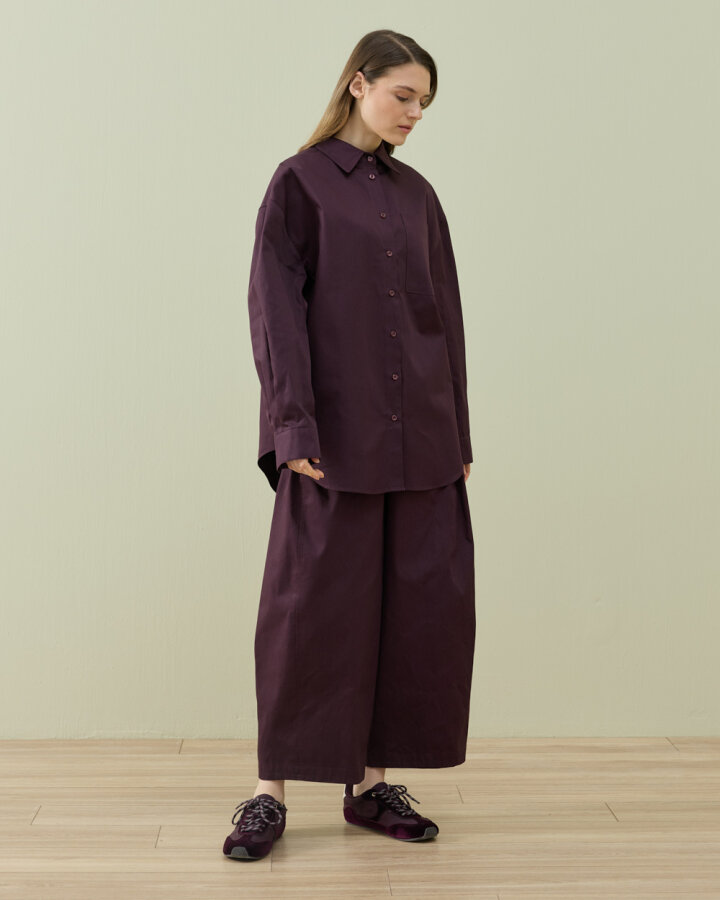 Paper Gabardin Basic Must Gömlek Mürdüm - Aybikestil (1)