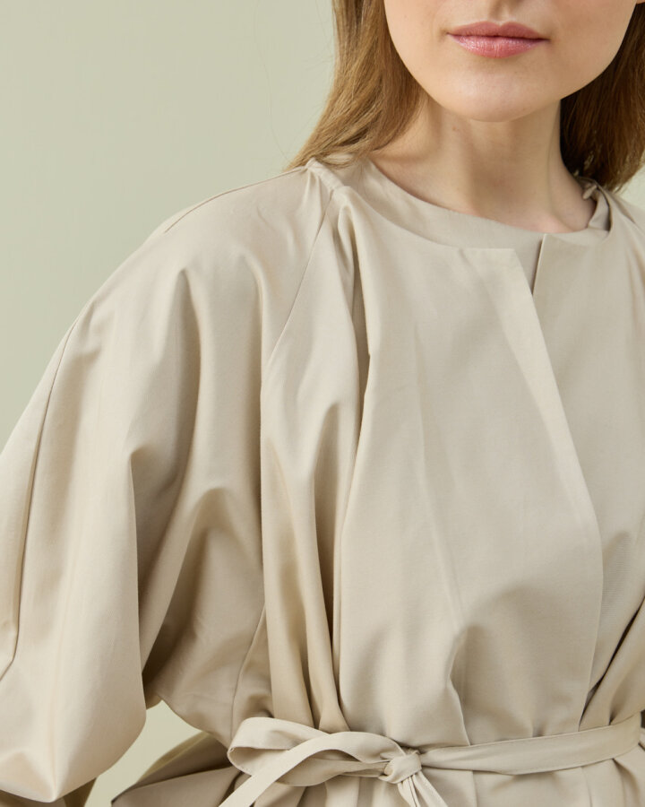 Paper Gabardin Çok Volanlı Dove Ceket Bej - Aybikestil (1)