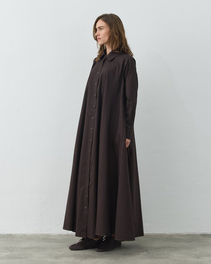 Paper Gabardin Geniş Gömlek Elbise Acı Kahve - Aybikestil (1)