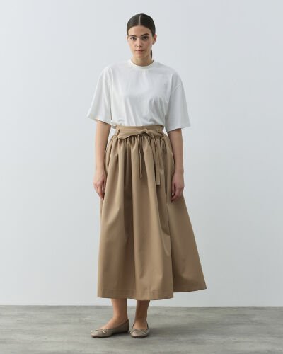 Paper Gabardin Glory Büzgülü Balon Etek Camel - Aybikestil (1)