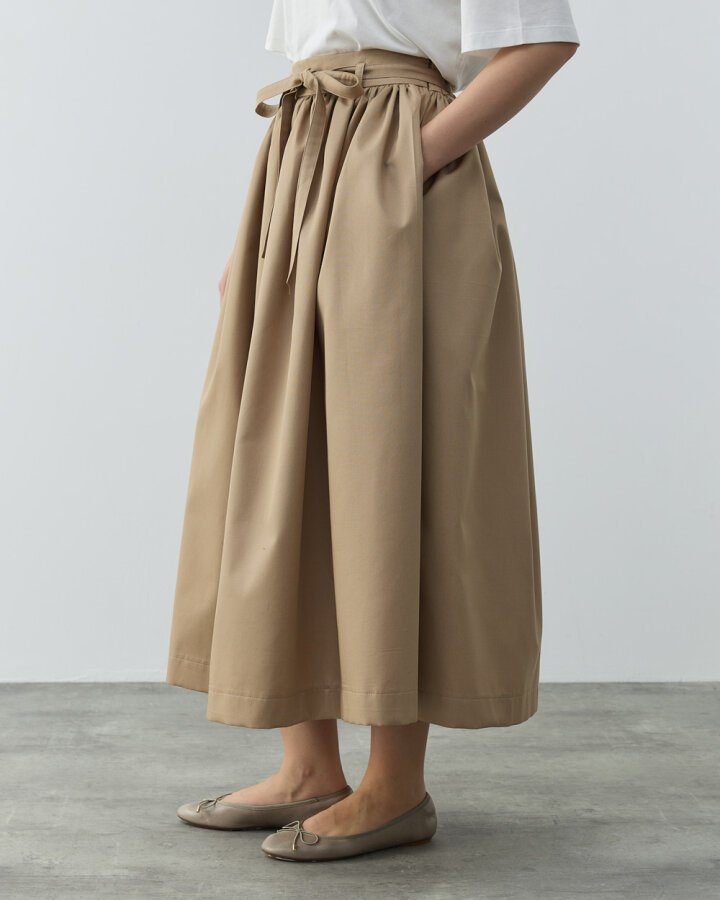 Paper Gabardin Glory Büzgülü Balon Etek Camel