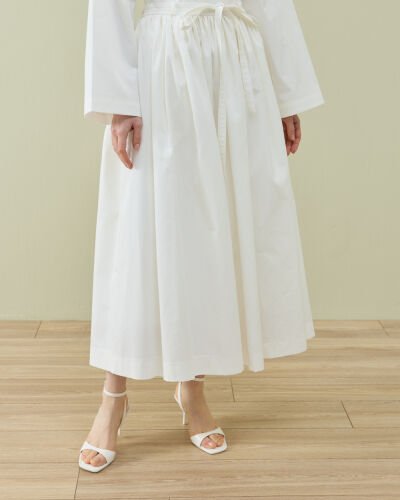 Paper Gabardin Glory Büzgülü Balon Etek Ekru 