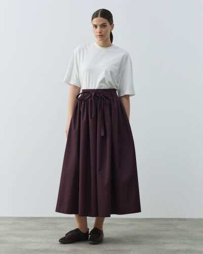 Paper Gabardin Glory Büzgülü Balon Etek Mürdüm - Aybikestil (1)