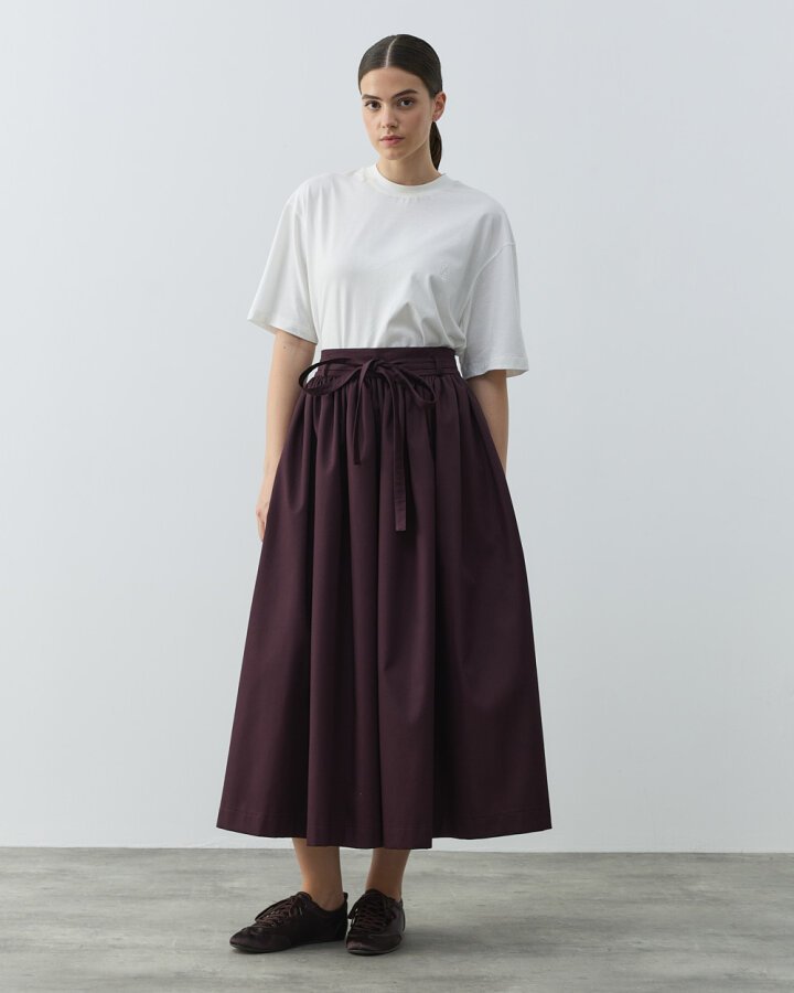 Paper Gabardin Glory Büzgülü Balon Etek Mürdüm - Aybikestil (1)