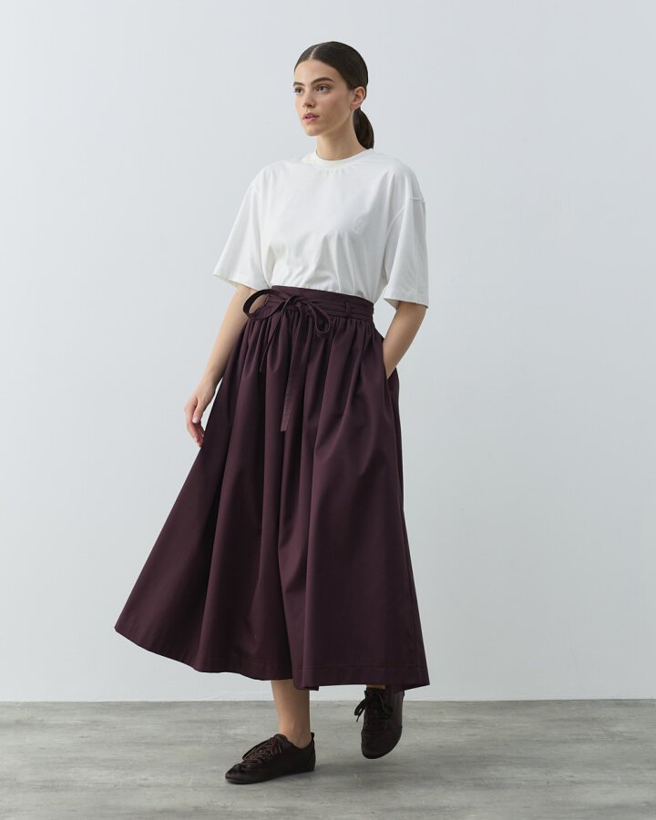 Paper Gabardin Glory Büzgülü Balon Etek Mürdüm - Aybikestil (1)