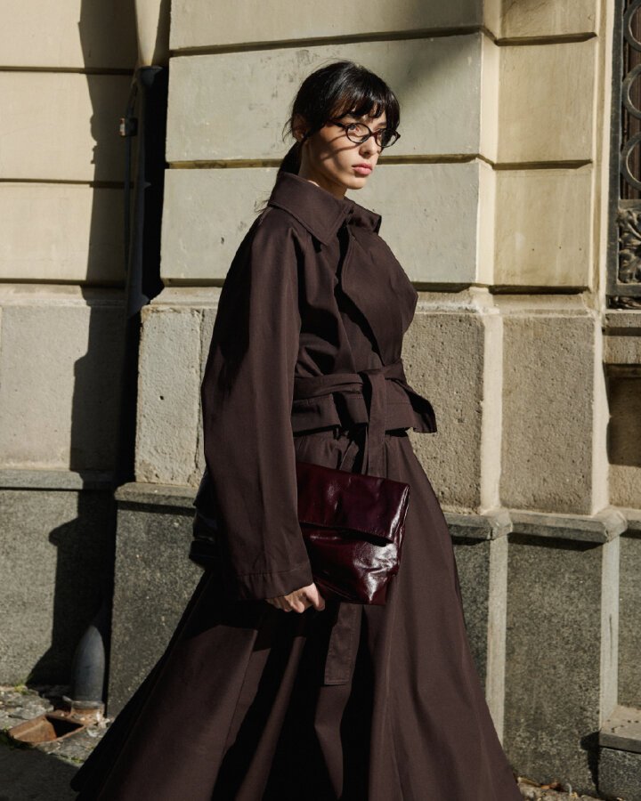 Paper Gabardin Kısa Trençkot Kahve - Aybikestil (1)