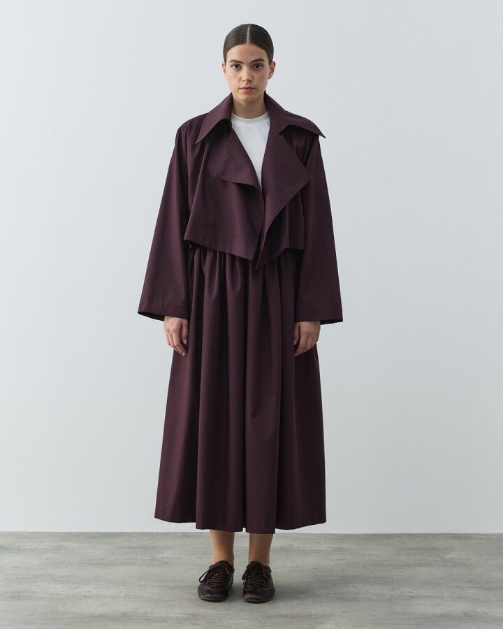 Paper Gabardin Kısa Trençkot Mürdüm - Aybikestil (1)