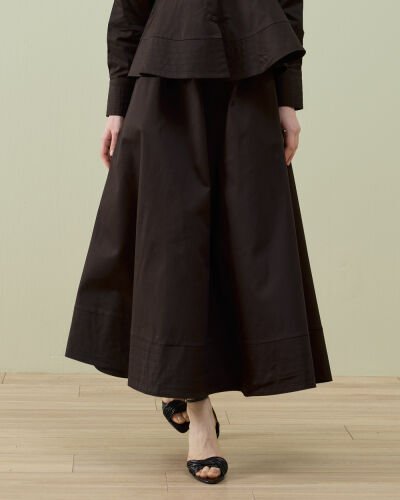 Paper Gabardin Nervür Detaylı Cepli Font Etek Acı Kahve 