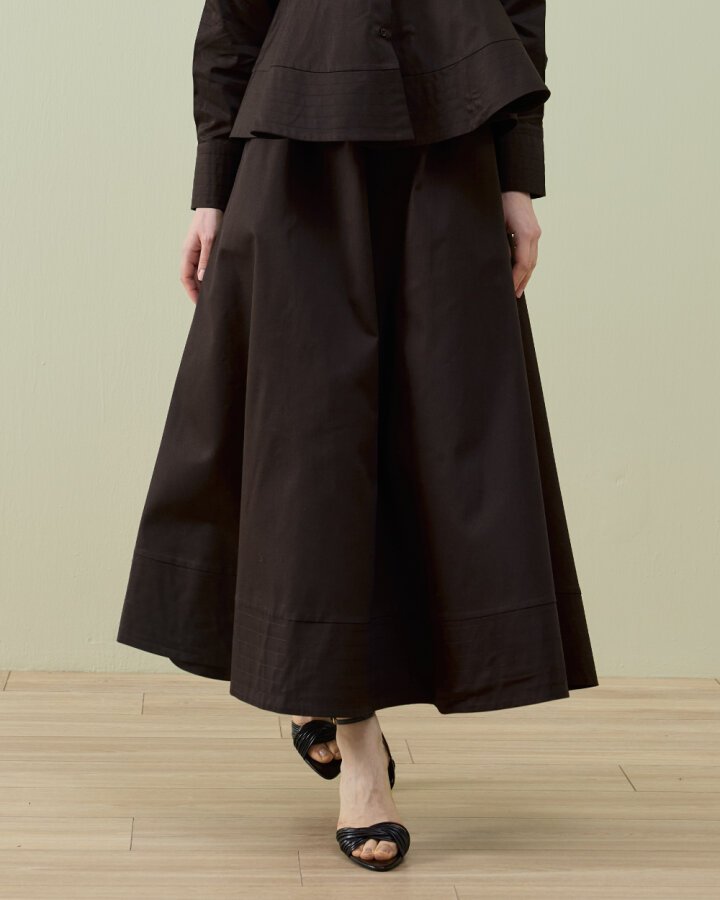 Paper Gabardin Nervür Detaylı Cepli Font Etek Acı Kahve - Aybikestil