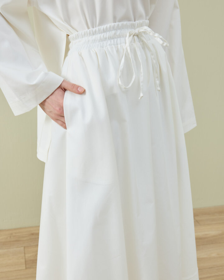 Paper Gabardin Nervür Detaylı Cepli Font Etek Ekru - Aybikestil (1)