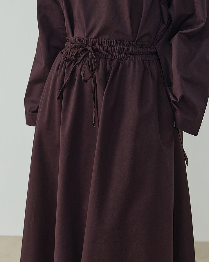 Paper Gabardin Nervür Detaylı Cepli Font Etek Mürdüm - Aybikestil (1)