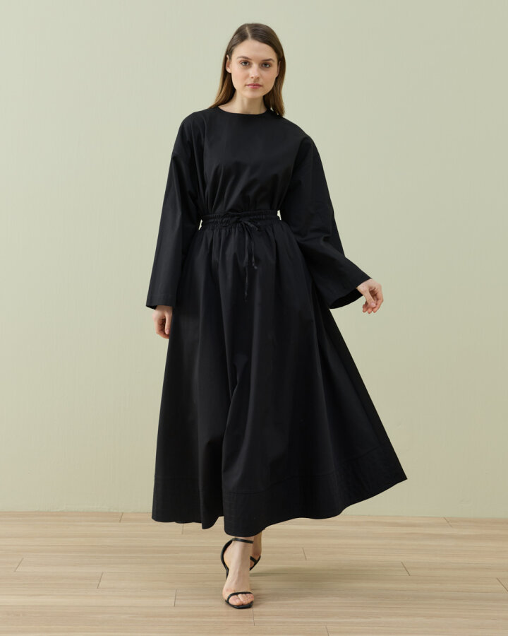 Paper Gabardin Nervür Detaylı Cepli Font Etek Siyah - Aybikestil (1)