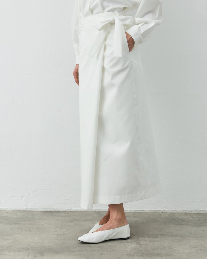 Paper Gabardin Önden Kapaklı Bağlamalı Etek Ekru - Aybikestil (1)