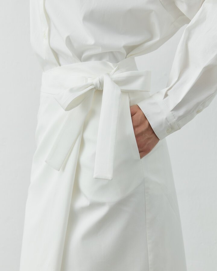Paper Gabardin Önden Kapaklı Bağlamalı Etek Ekru · 5